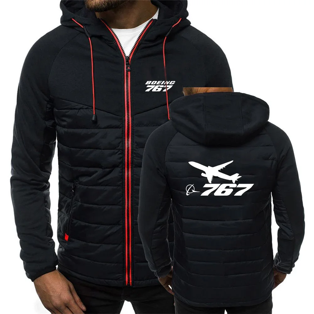 

2022 Boeing 737 777 Men's New Jacket Fashion Zipper Collar Solid Zipper Cotton Sports Padded Coats Slim Casual Outerwear Tops