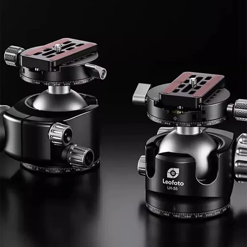 

Leofoto LH-55R 55mm Dual-Pan Panorama Professional Low-Center-of-Gravity Dual-Opening Ball Head with Quick-Release Plate