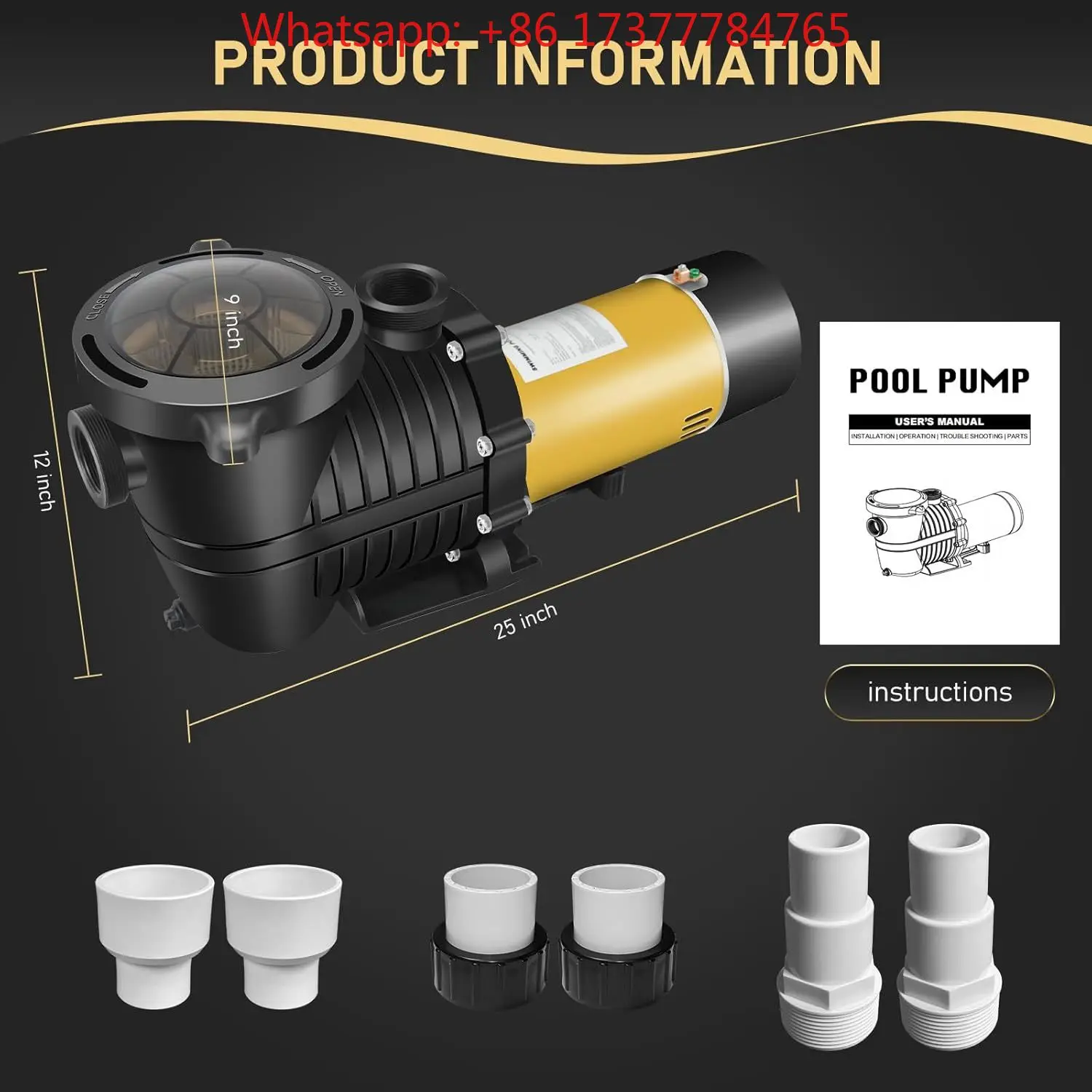 2.0HP Energy-Saving Self-Priming Pool Pump for In/above Ground Pools 6600 GPH Two-Speed with 1.25\