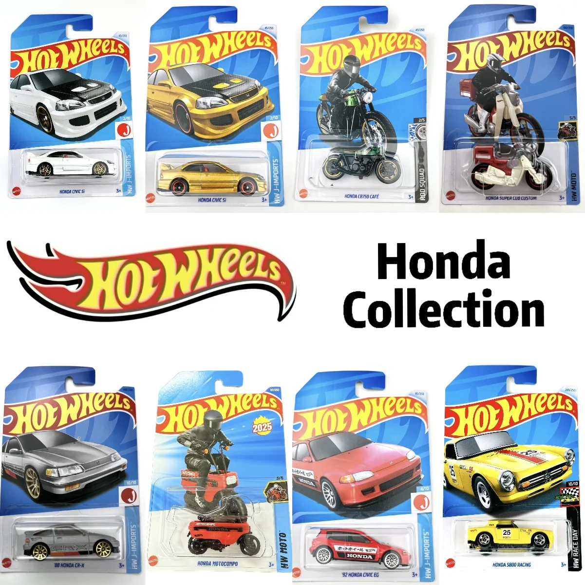

Hot Wheels Cars 1/64 коллекция Honda, модель игрушки из сплава C4982