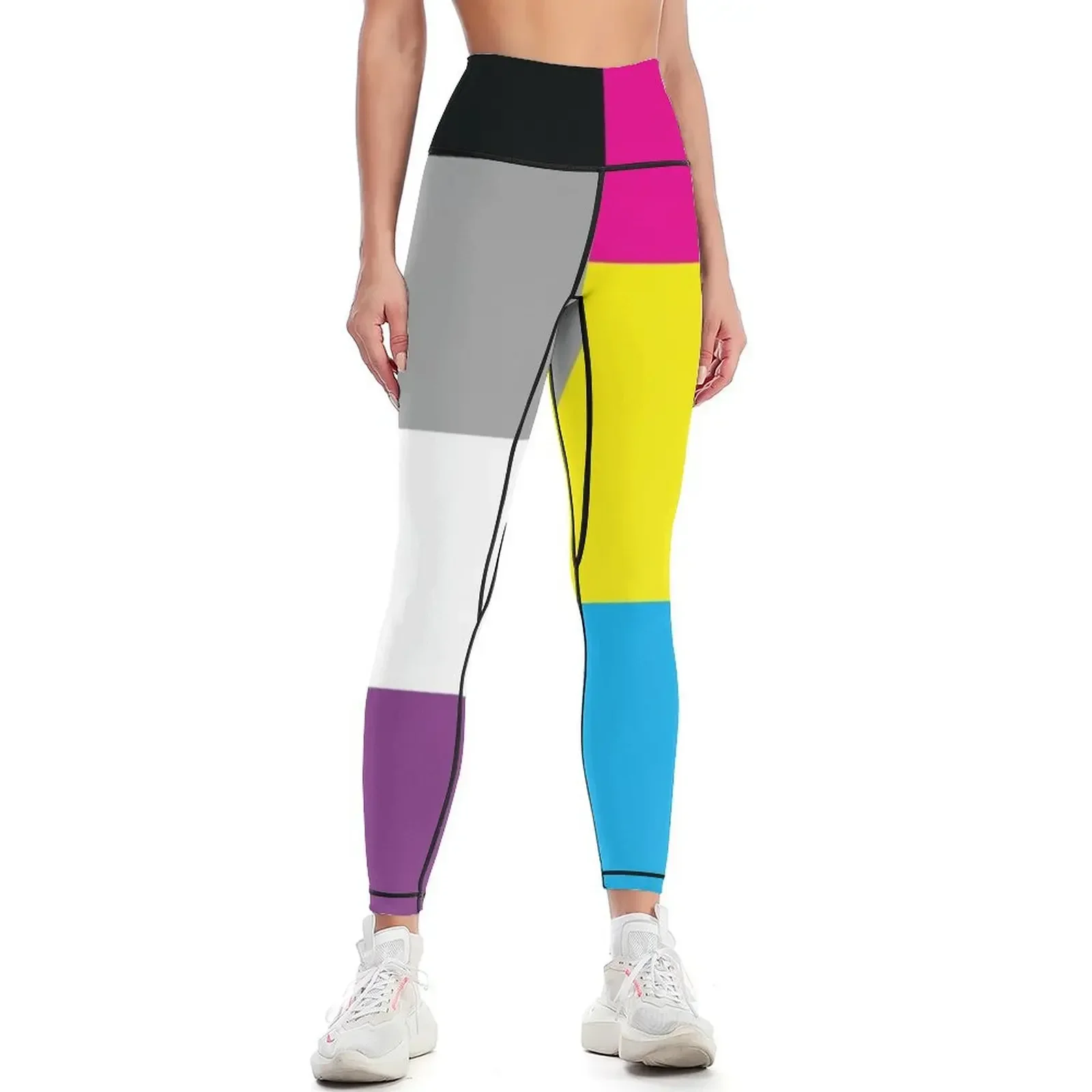 

Asexual Panromantic Dual Pride Flag Leggings sporty woman push up high waist Women's push up sportswear gym Womens Leggings