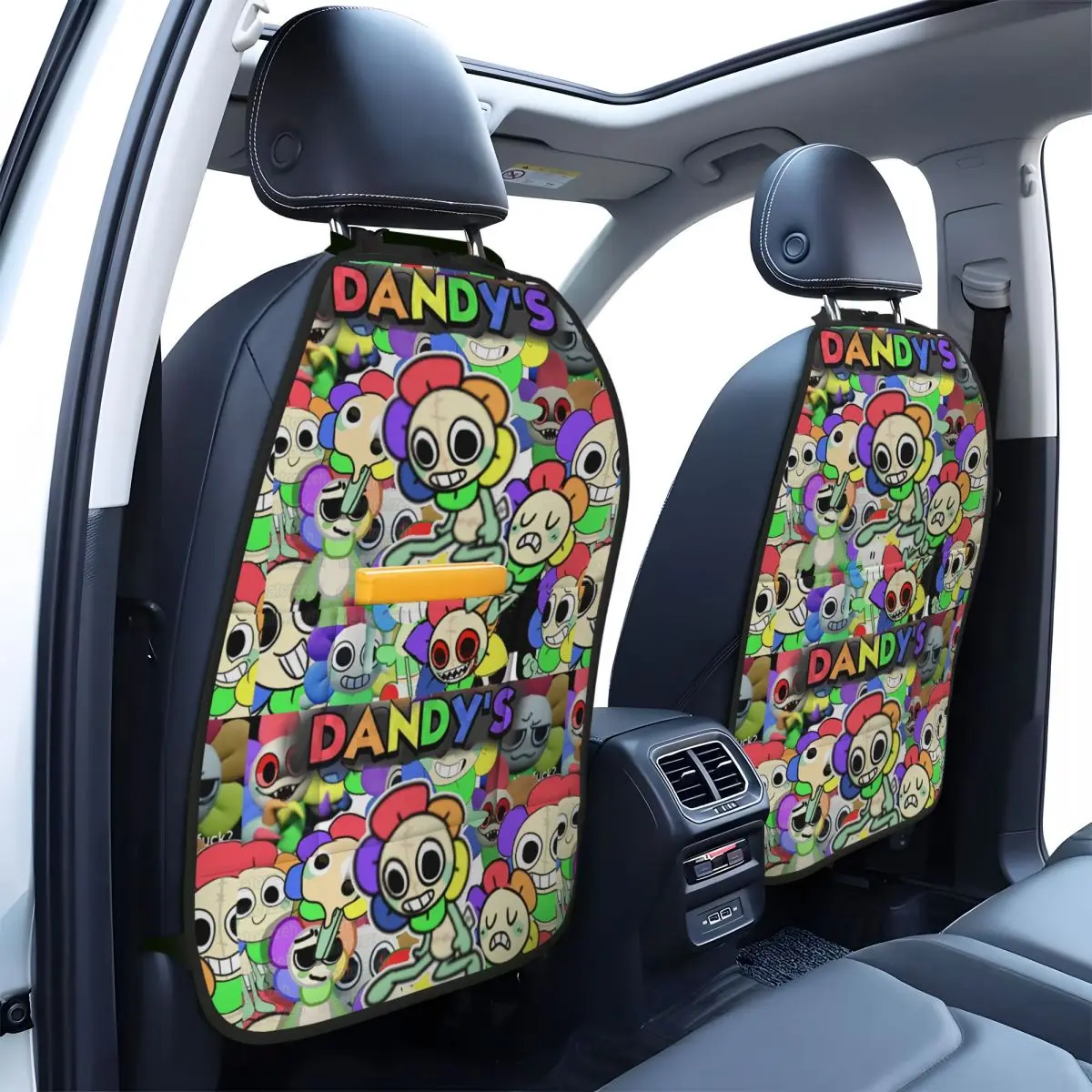 

Games Dandys World 2Pcs Car Seat Back Protector Pad with Anti Kick Mat Multi-Pocket Storage Bag Waterproof for Kids Baby