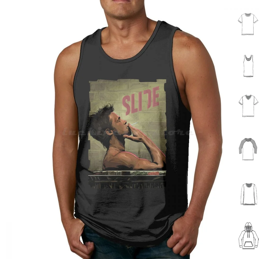 Fight Club Slide Tank Tops Print Cotton Fight Club Fight Club Tyler Durden Tyler Durden Brad Pitt Brad Pitt Paper