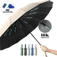 16 Ribs Double Layer Large Unisex Windproof Auto Open Close Durable Premium Sun and Rain UV Protection Business Umbrella