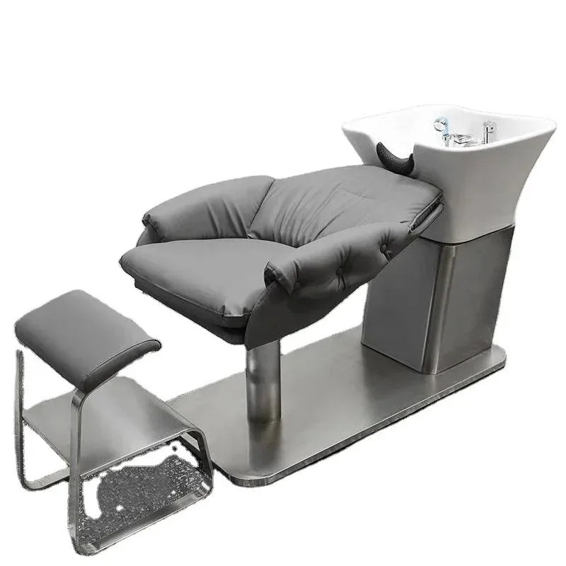 

Керамическая мойка для парикмахерских салонов, полулежачее кресло-мойка для мытья головы, специальная кровать-мойка для барбершопов, популярная у интернет-знаменитостей