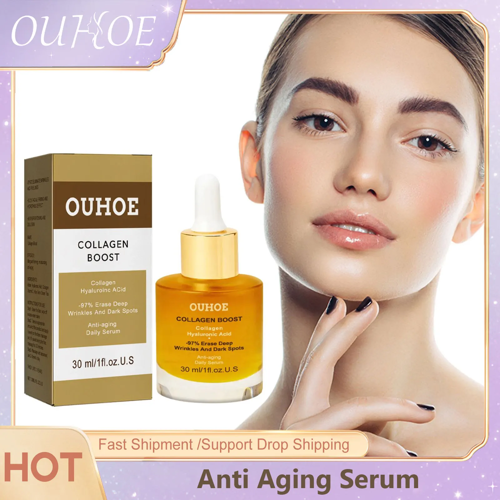 Collagen Boost Anti Age Serum Remove Wrinkle Firming Lift Moisturizer Tightening Hydrating Smoothing Essence Skin Care Cosmetics