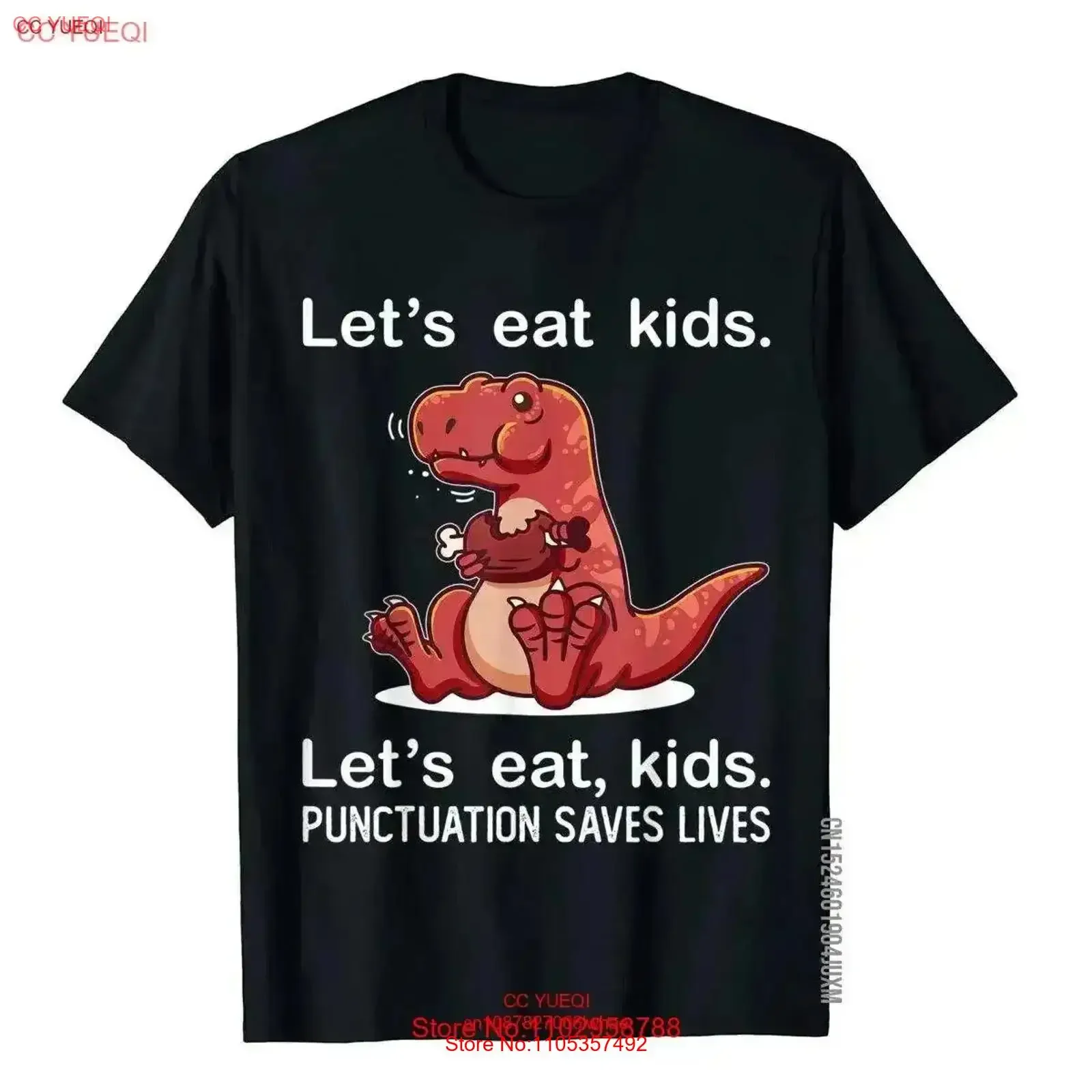 Heißer Verkauf: Lustiges „Let's Eat Kids Punctuation Saves Lives Grammar“ T-Shirt – Vintage, gewaschen, bequem, vielseitig, Designer-Kleidung