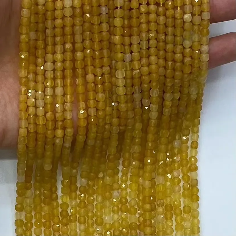 

Manufacturer Wholesale Natural, Topaz 4mmx4mm Cuts Square Loose Beads Jewelry Making DIY Bracelet Necklace 38cm Accessories