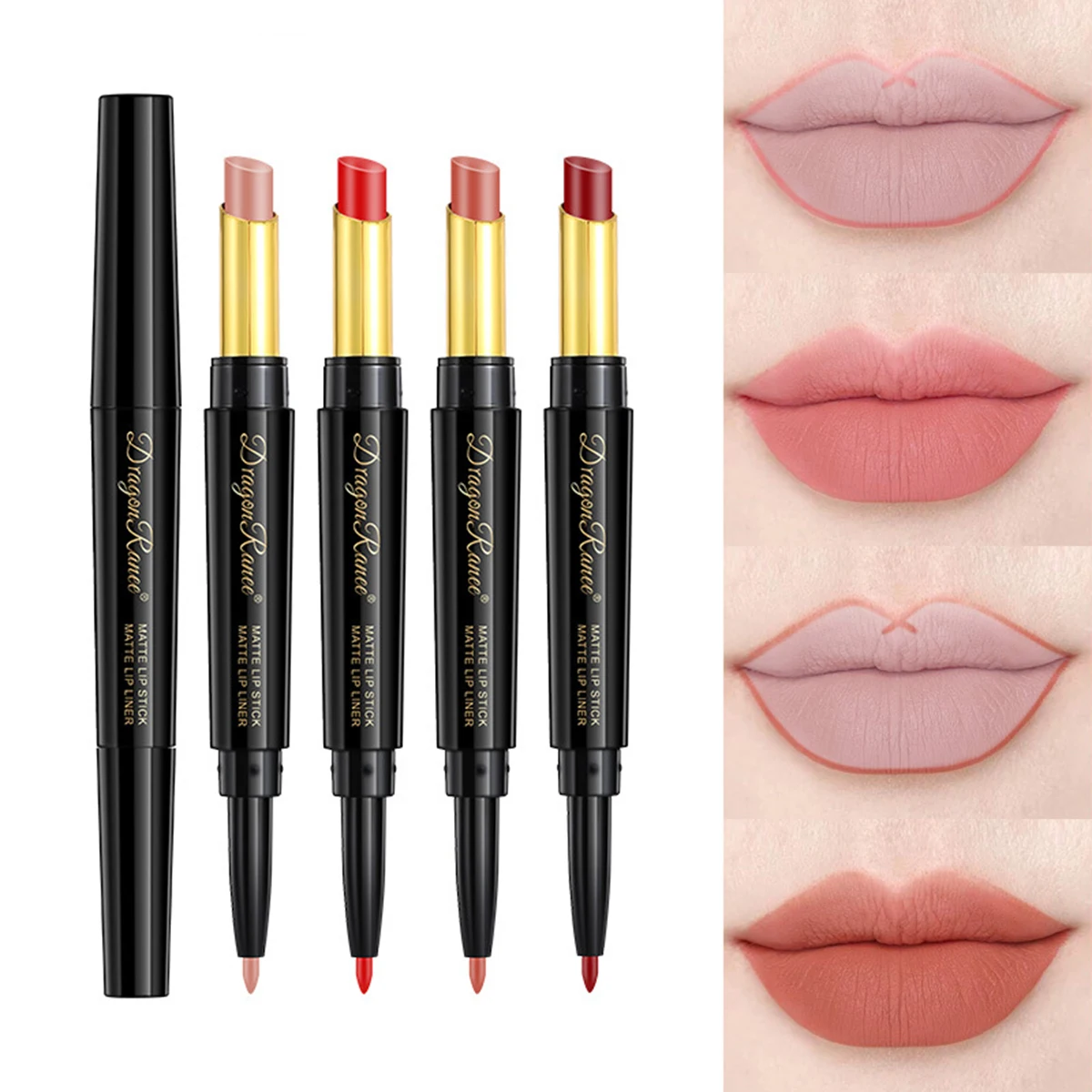 Rossetto opaco Lipliner Set One-step Lip Color Makeup Set High Pigment Lip Color Waterproof Long-action Lip Color Cosmetics