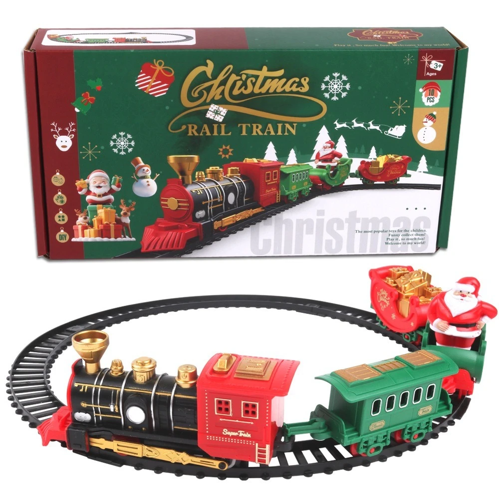 2025 Mini elektrischer Weihnachtszug, Spielzeug, elektrisches Schienenauto, Simulationsauto für Kinder, Spielzeug für Kinder, Weihnachtsgeschenk