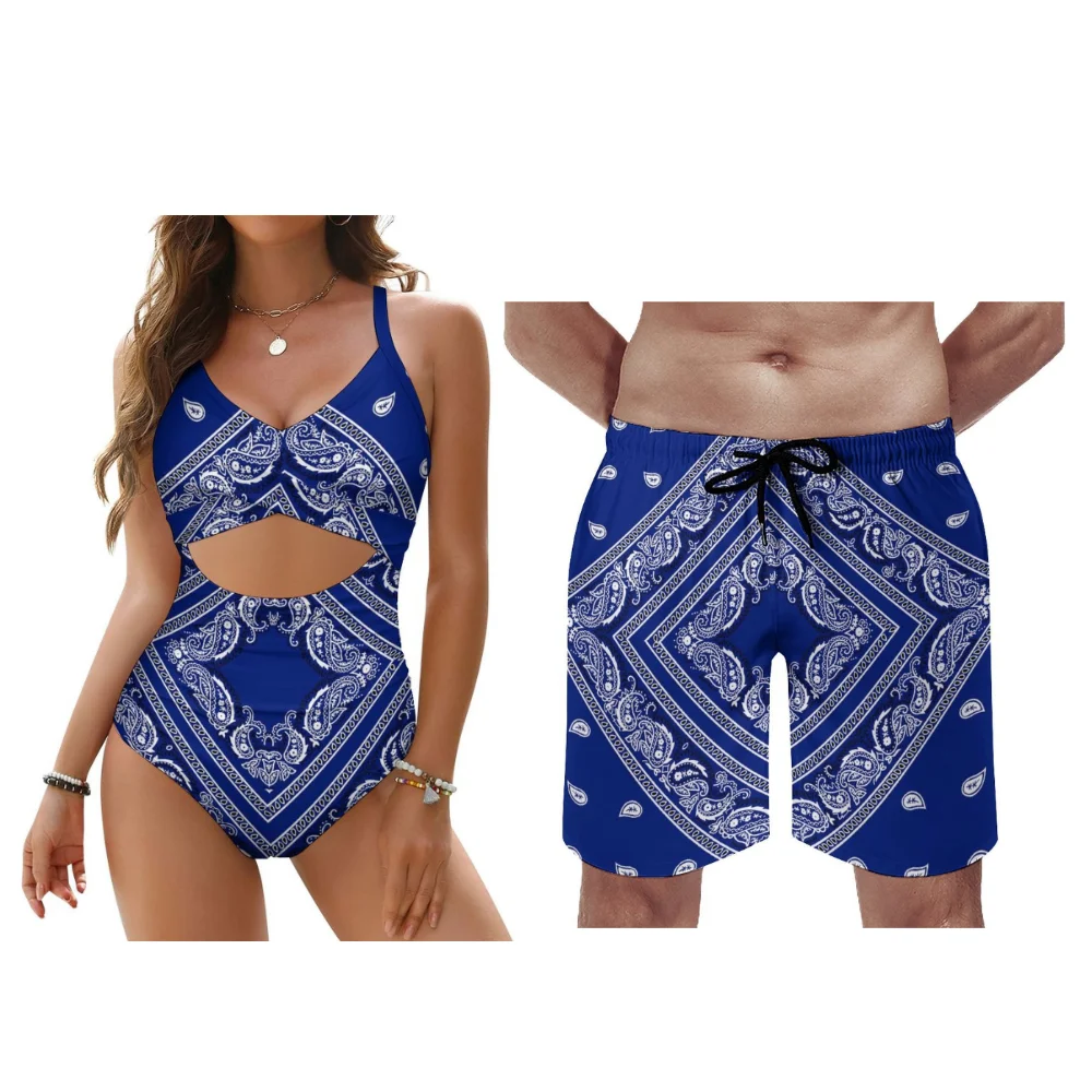 Bandana personnalisé plage Couple tenues femmes une pièce maillots de bain hommes maillot de bain essentiel pour une vacances