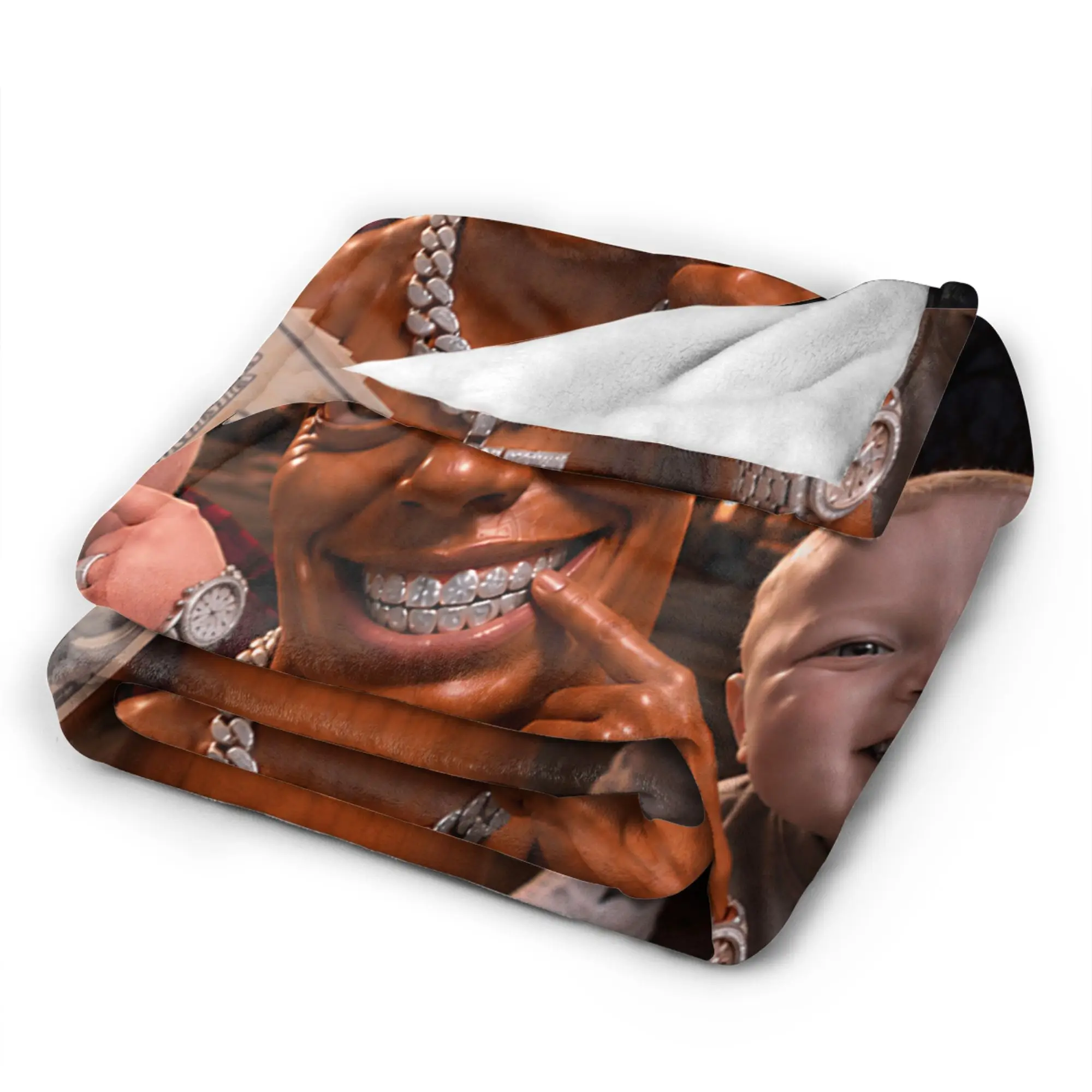 Motion at Your Front Door Tung Sahur John Pork Ai Baby Meme Blanket Girls Flannel Bedding Throws For Couch Bed Soft Bedspread