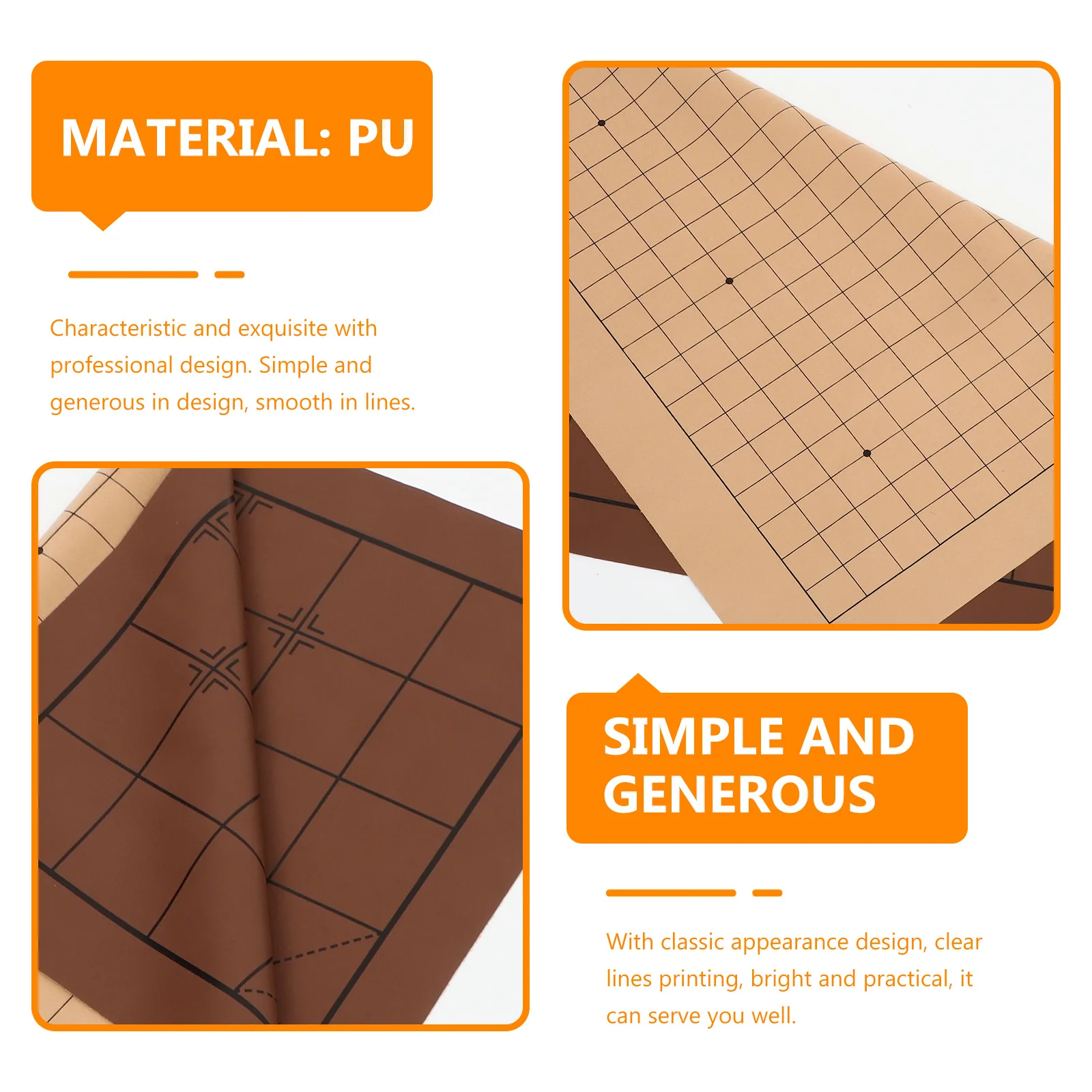 Folding Dual-Sided Pu Chessboard For Chinese Chess Weiqi Board Foldable Game Accessories Durable Practical Board