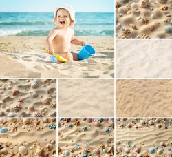 Mehofond Photography Background Summer Beach Sand Floor Sea Shell Kids Birthday Cake Smash Portrait Decor Backdrop Photo Studio