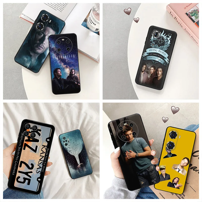 Silicone Black Phone Case for Honor x8b Magic5 x9 x7 b x6 x8 a 90 70 8x x8a x7b Sam Supernatural Pixel 6a 7a 8a 7 6 8 Pro Cover