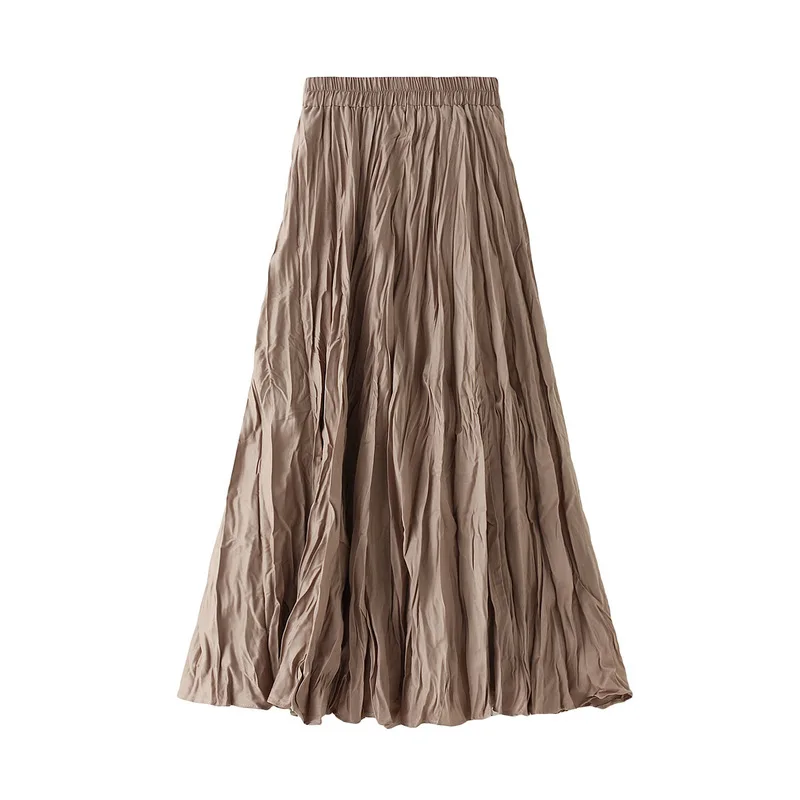 

SuperAen Wrinkle Pleated Skirt Autumn/Winter 2024 Women's A-line Sweaters Winter Skirt