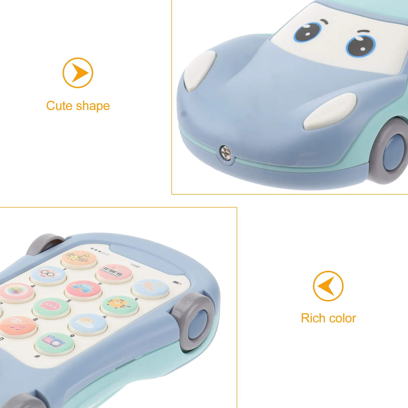 1pc macchina per luci musicali per bambini design educativo per auto dei cartoni animati con simulazione di luci musicali telefono apprendimento interattivo infantile