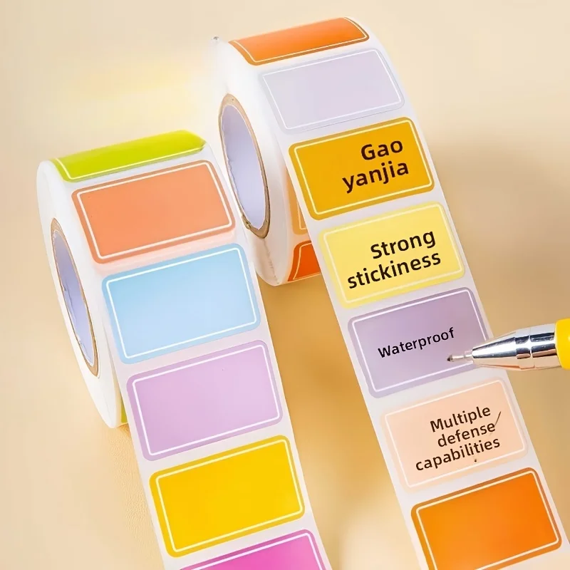 500PCS Colorful Label Stickers Handwritten Stickers Waterproof Self-Adhesive Journaling Stickers Writable Classification Markers