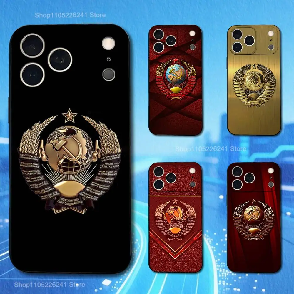 

Soviet Art Medal Phone For iPhone 13,12,15,14,11,16,17,Plus,Pro Max,XS,X,XR,SE,Mini,8,7,Soft Silicone Black