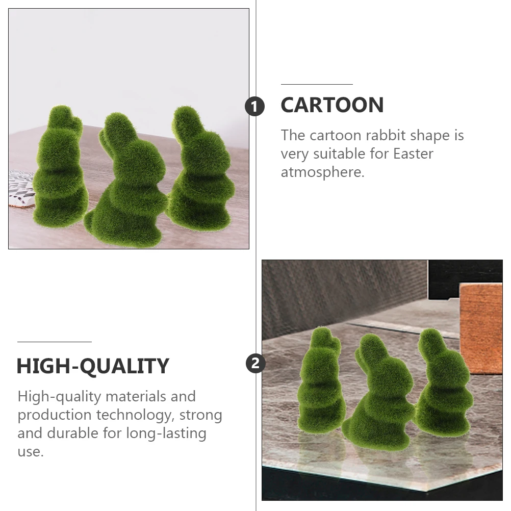 

6 Pcs Imitated Rabbit Crafts Green Easter Bunny naments Miniature Rabbit Decor Imitated Crafts AdorableFunny Easter Home Decor