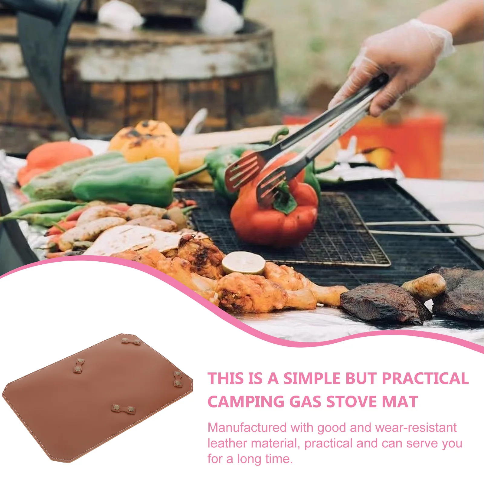 

Camping Gas Stove Cushion Portable Mat for Outdoor Cooking Burner Fixing Pad Reusable Non-Skid Grill Accessory