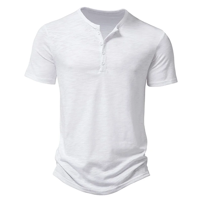 Herren V-Ausschnitt Knopfleiste Kurzarm-Oberteil Schnelltrocknend Herren Vintage-Kleidung Personalisiertes Sommer-Freizeit-T-Shirt Waffel-Großpullover – Detail 12
