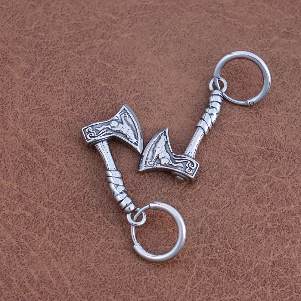 Retro Nordic Vikings Axe Earrings Man Punk Hiphop Style Stainless Steel Male Earring Fashion Women Ear Scandinavian Jewelry Gift