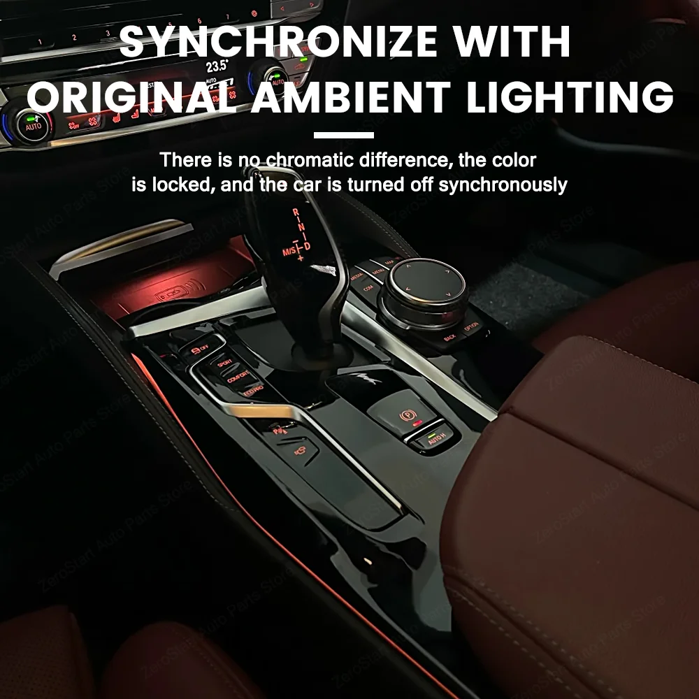 For BMW 5 6 Series X3 X4iX3, G30 G31 G32 G01 G02 G08 Car 11 color Ambient Light LED Central Control Saddle Light view 4