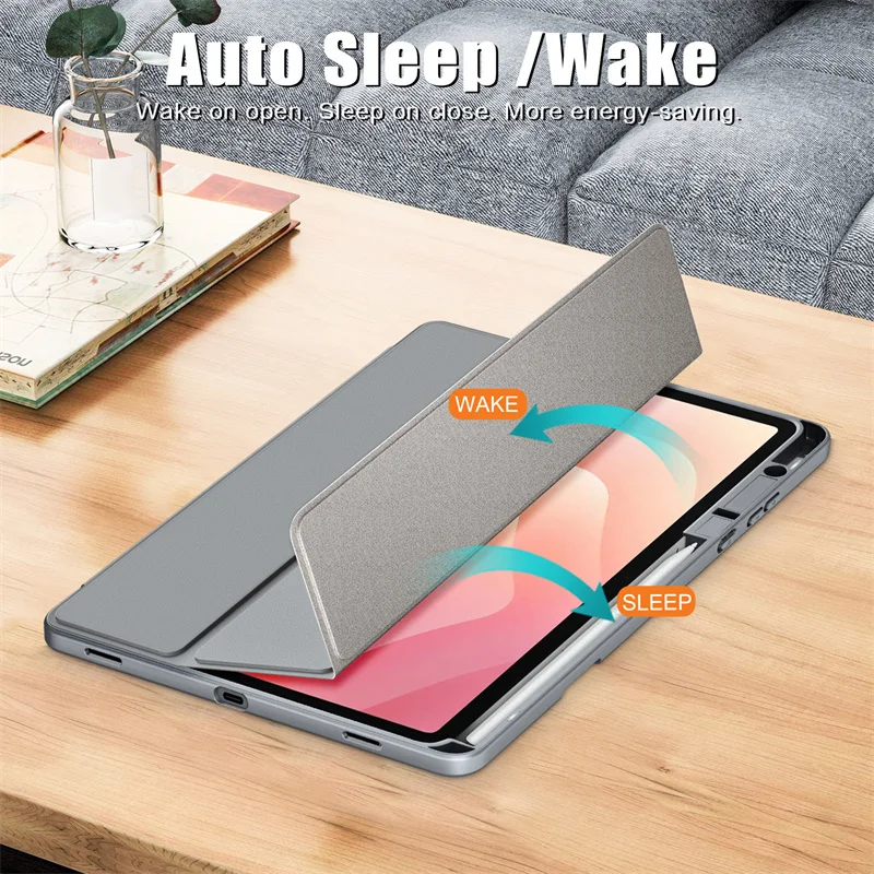 For Samsung Galaxy Tab S11 Case with Pen Holder Luxury Magnetic Acrylic Hard Stand Cover For Funda Galaxy Tab S11 Case 11 inch