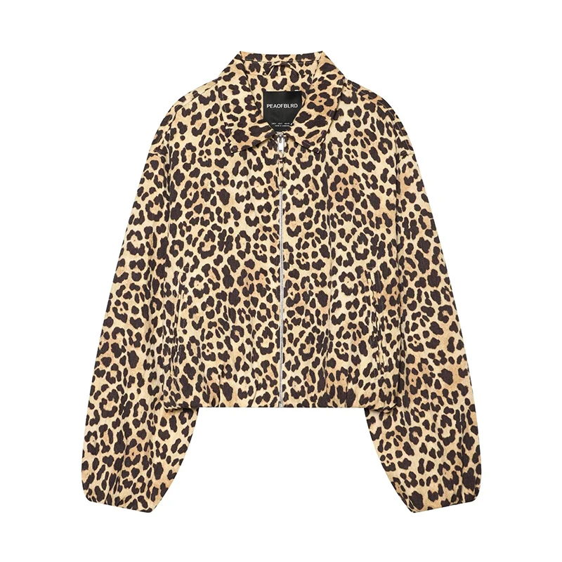 Autumn New Women's Jackets 2026 Fashion Leopard Print Loose Warm Autumn Coats Blouse Chic Women's Street Youth Outerwear Coats