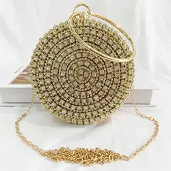 Borsa da sera Lawaia Borsa in oro rosa con strass Lancel Sautoir 1 pezzo 14,5 cm Pochette da sera da donna per donna formale