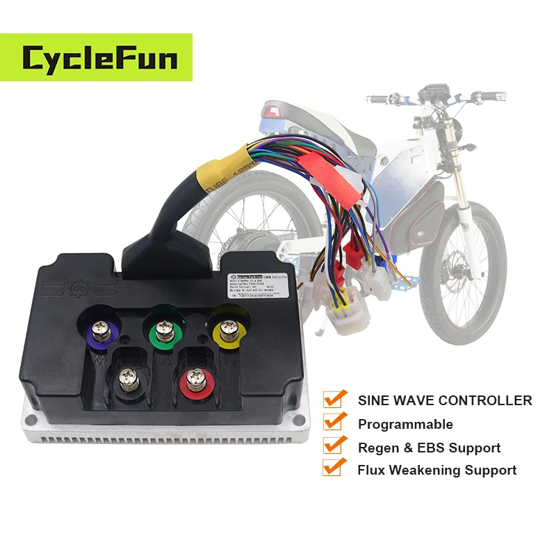 4KW-6KW FarDriver ND84680 V2 60V-84V DC 340A Sine Wave Controller With Bluetooth For Electric Scooter Motorcycles Accessories