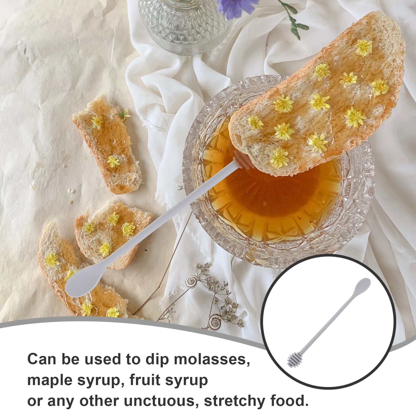 

Silicone Bag Nylon Spoon Honey Stir Stick The Scoop with Dipper Wooden for Spoons Sticks