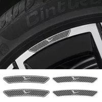 4PCS Carbon Fiber Car Wheel Rim Hub Sticker For Daihatsu Sirion 2 Feroza Emblem Trevis Taft Terios Fog Light Terios Accessories