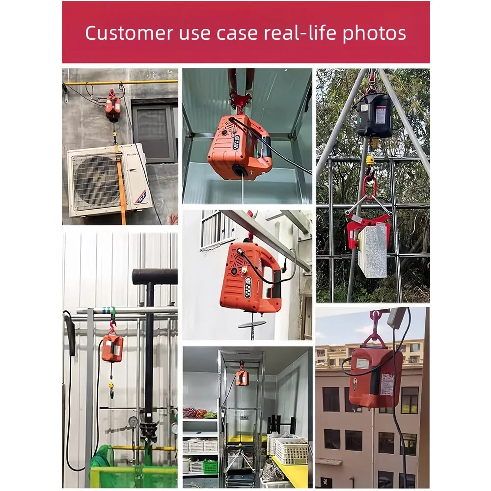 Exclusive version 100-500kg wireless remote control three in one electric hoist 220V cranehousehold small lifting portable crane