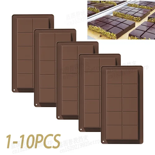 두바이 초콜릿 바 몰드 실리콘, 깊고 두꺼운 초콜릿 몰드, 아라비안 초콜릿 메이커, 재사용 및 간편한 세척, 10 홀 