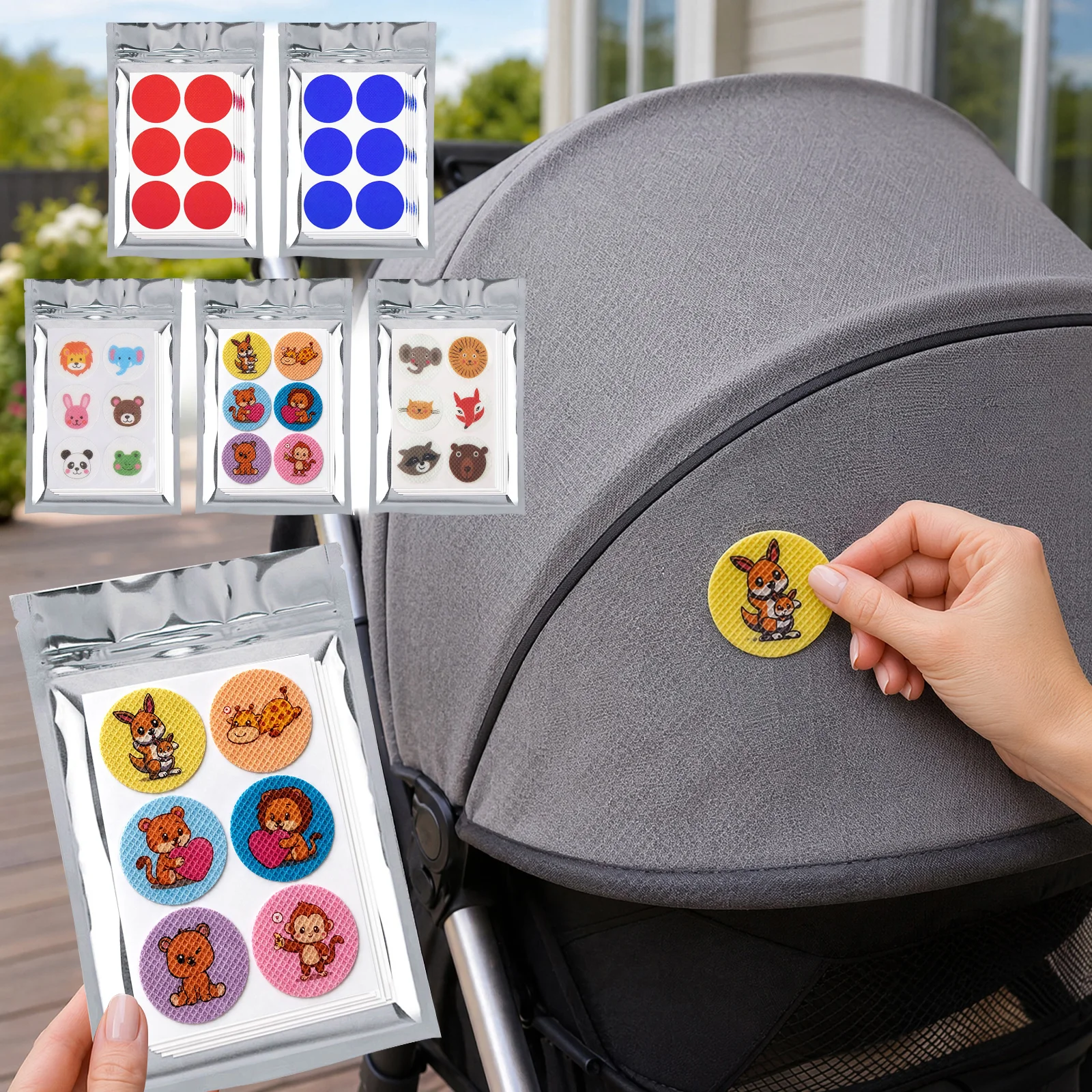 90Pcs Natural Mosquito Repellent Stickers DEET Free Gnat Patch Stickers Safe Multi-Use for Kids and Adults Indoors Outdoors Use