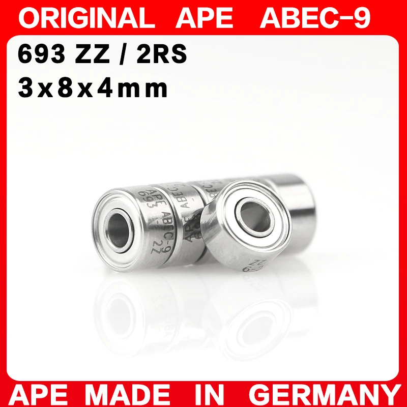 10-200PCS Germany ABEC-9 Bearing 693 ZZ 2RS 3x8x4 mm 693-2RS 693ZZ Z  RS LB LU - 2Z Miniature Precision Ball Bearings