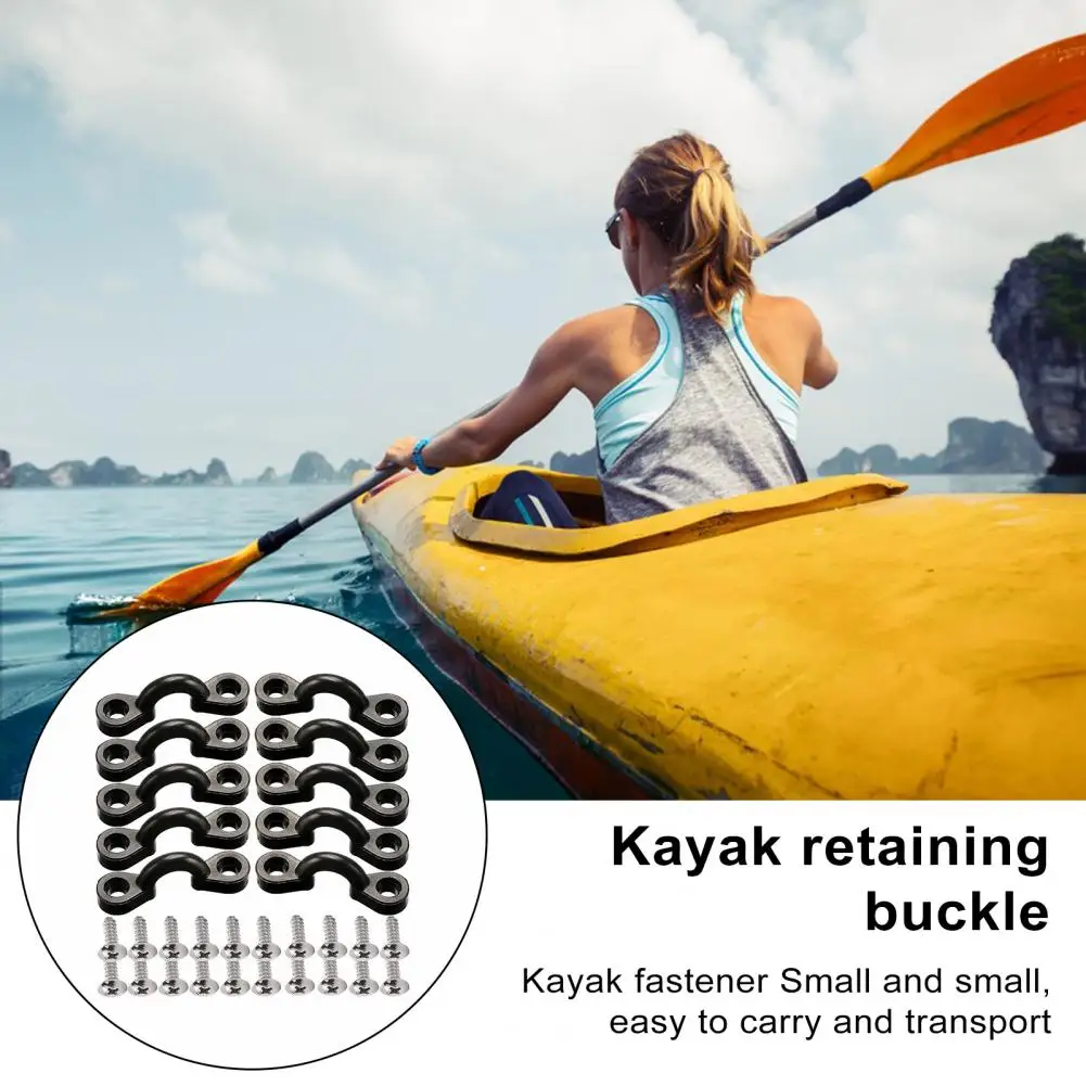 Kayak Buckle Kit Boat Rope Buckle Kayak Rope Buckle Repair Kit with Screws Boat Drawstring C-shaped for Canoe for Watercraft