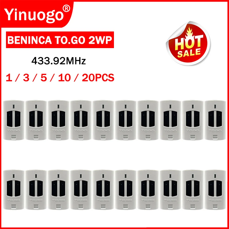 BENINCA TO.GO 2WP 4WP WP ガレージドアリモコン 433.92MHz 固定コード BENINCA ゲートリモコンハンドトランスミッターオープナー