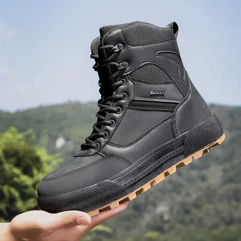 Men's Outdoor Hiking Tactical Boots Military Work Waterproof Work Safety Hunting Shoes Ankle Desert Boots Sports Climbing Shoes