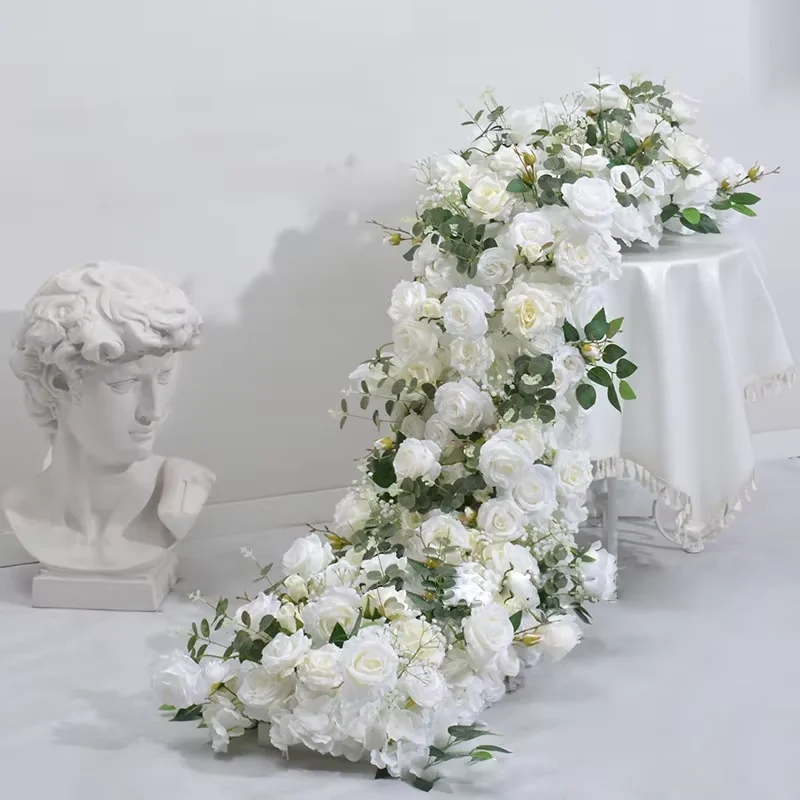 

Uflower Artificial Flower Flower Row Wedding Arrangement Decoration Floral Backdrop Table Flower Runner Event Party Floral Decor