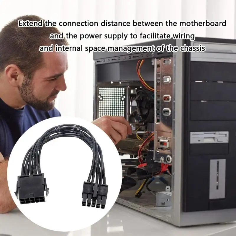 652F 10Pin Motherboard Power Extension Cable Male To Female Cord for PC Server