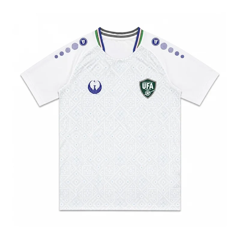 2026 New Uzbekistan National Geometry Concept Football Jersey for Fans 3D Quick Drying Sports Casual Men's T-shirt Top