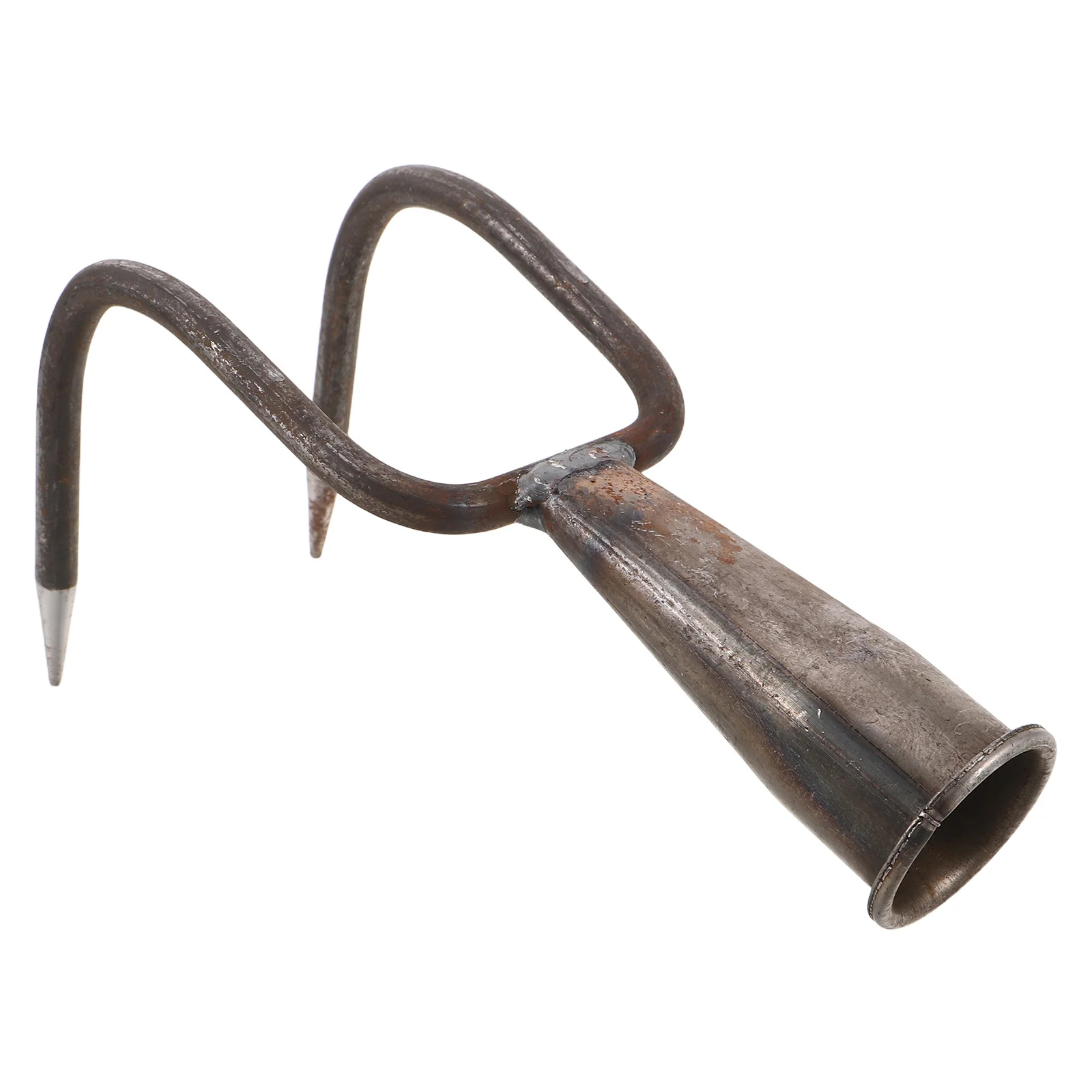 

Metal Garden Rake Head Heavy Duty Double Prong Claw Hook For Weeding Planting Soil Loosening Handheld Cultivator Tool Lawn