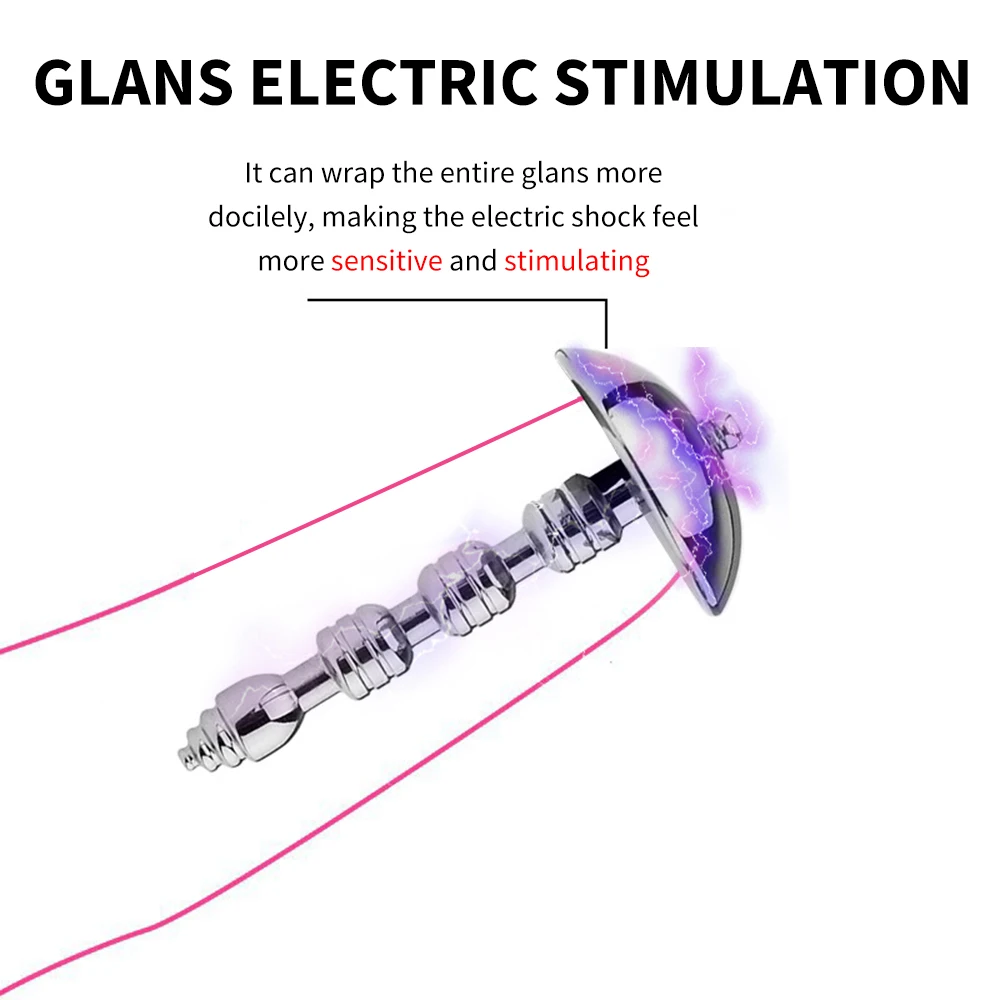 Electric Shock Male Penis Plug Urethral Dilator Metal Urethra Catheter Masturbator Horse Eye Stimulation Penis Plug Sounding Toy