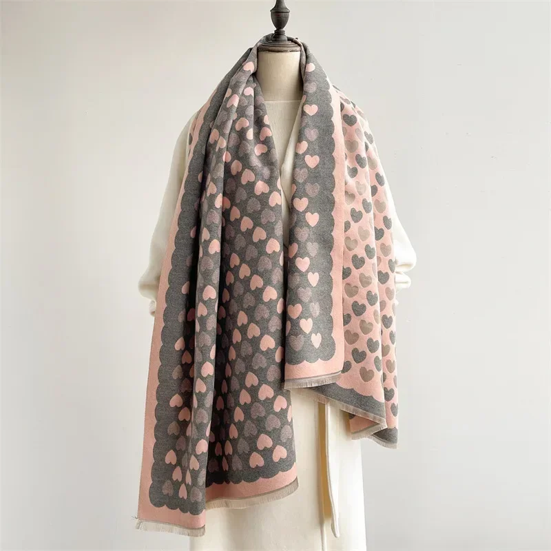 

Warm imitation cashmere atmosphere thickened shawl women autumn and winter sweet student versatile scarf women