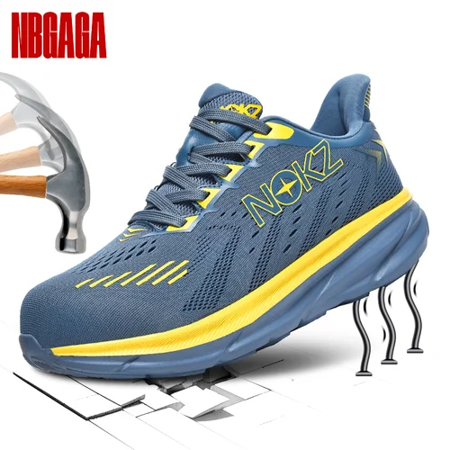 Zapatos de seguridad para hombre, zapatillas de trabajo ligeras con punta de acero, antideslizantes, resistentes al aceite, punción, zapatos de seguridad para construcción Industrial