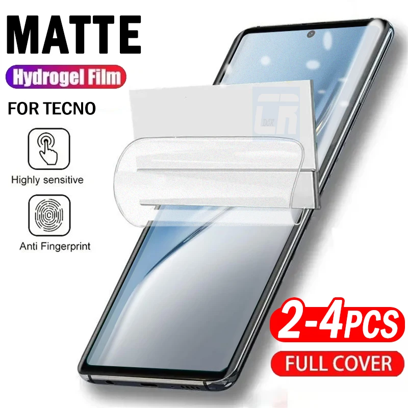 

2-4pcs Anti fingerprint Matte Hydrogel Film for Tecno Camon 40 30S Pro 4G Pova Curve Screen Protector for Spark 40 20 Pro+ Film