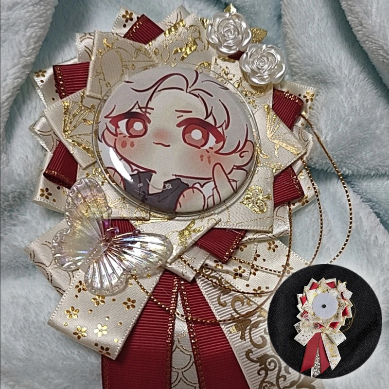 55mm-75mm 1Pcs Badge Stand Ribbon Rosette Protection Flower Holder Badge Base Love and Deepspace Honkai Star Rail Genshin Impact